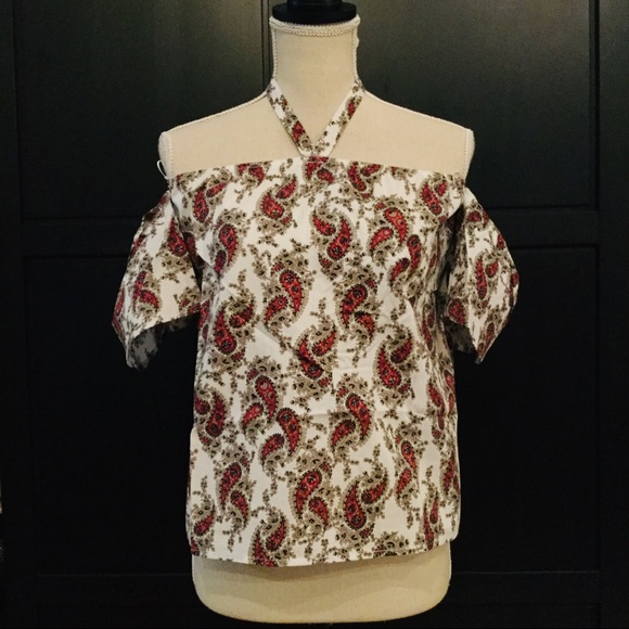 NEW! AFTER MARKET Paisley Cold Shoulder Top - Picture 2 of 8